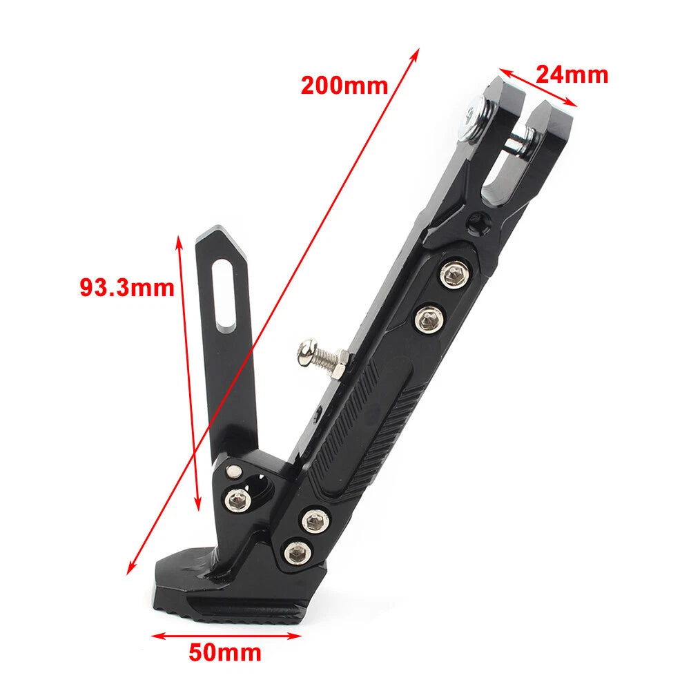 CNC Foot Support Side Stand Parking Leg Kickstand Adjustable Black Motorcycle US