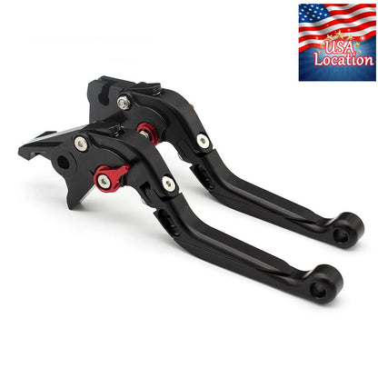 For Honda MONKEY Z125 2018-2024 Fold Extend Brake Clutch Levers Grips Black Set