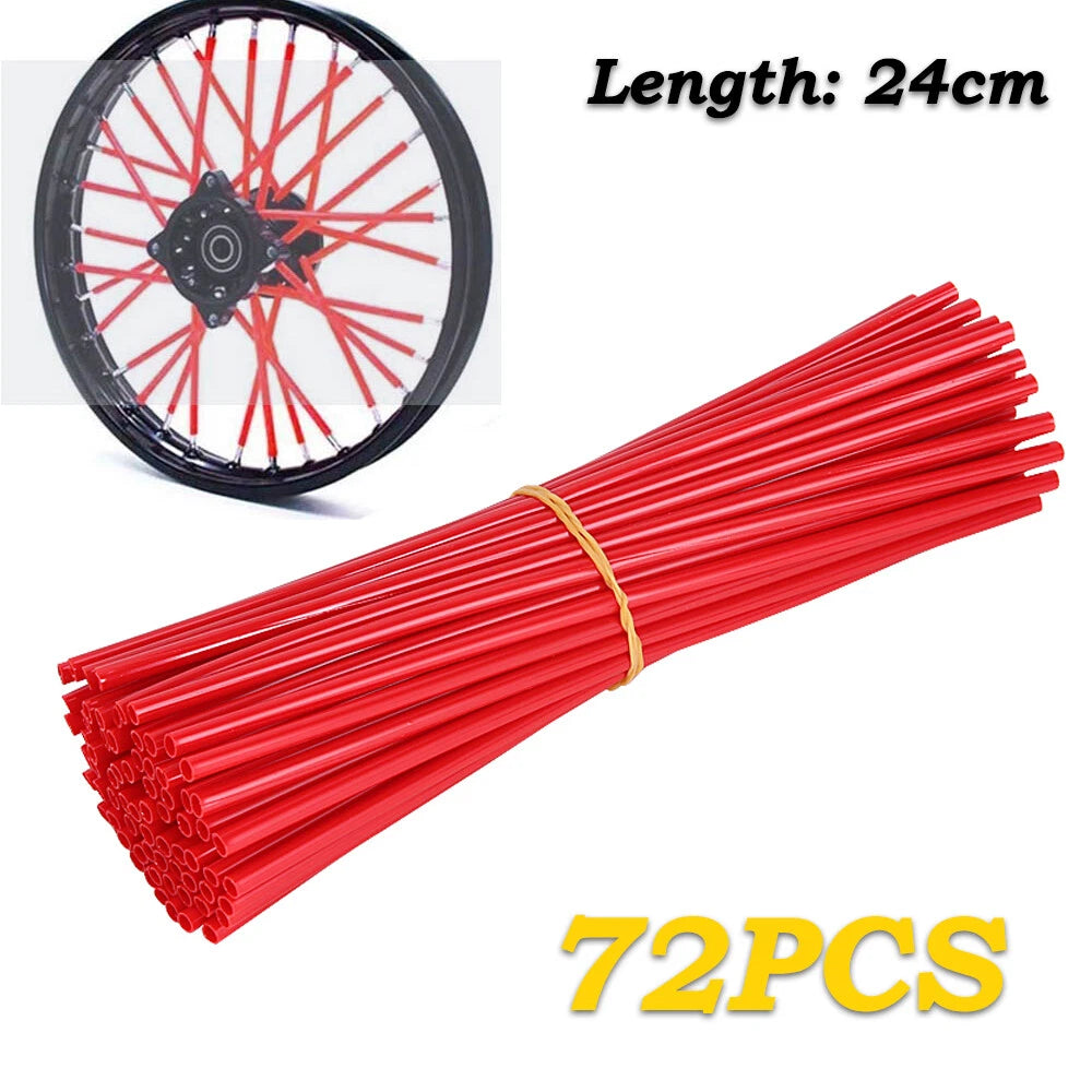 72Pcs Dirt Bike Spoke Covers Skins Wrap Wheel Rims Guard Protector Motorcycle RD