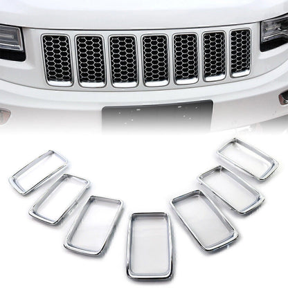 Front Grille Grill Insert Ring Trim Cover For Jeep Grand Cherokee 2014-16 Chrome