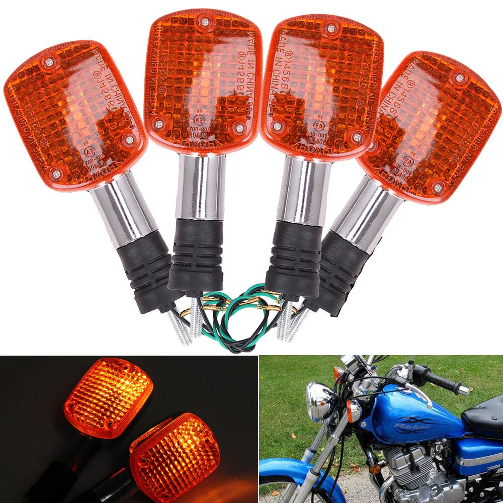 4x Turn Signal Blinker Lights For Honda Shadow 500 VT500C Rebel CA250 CMX250 400