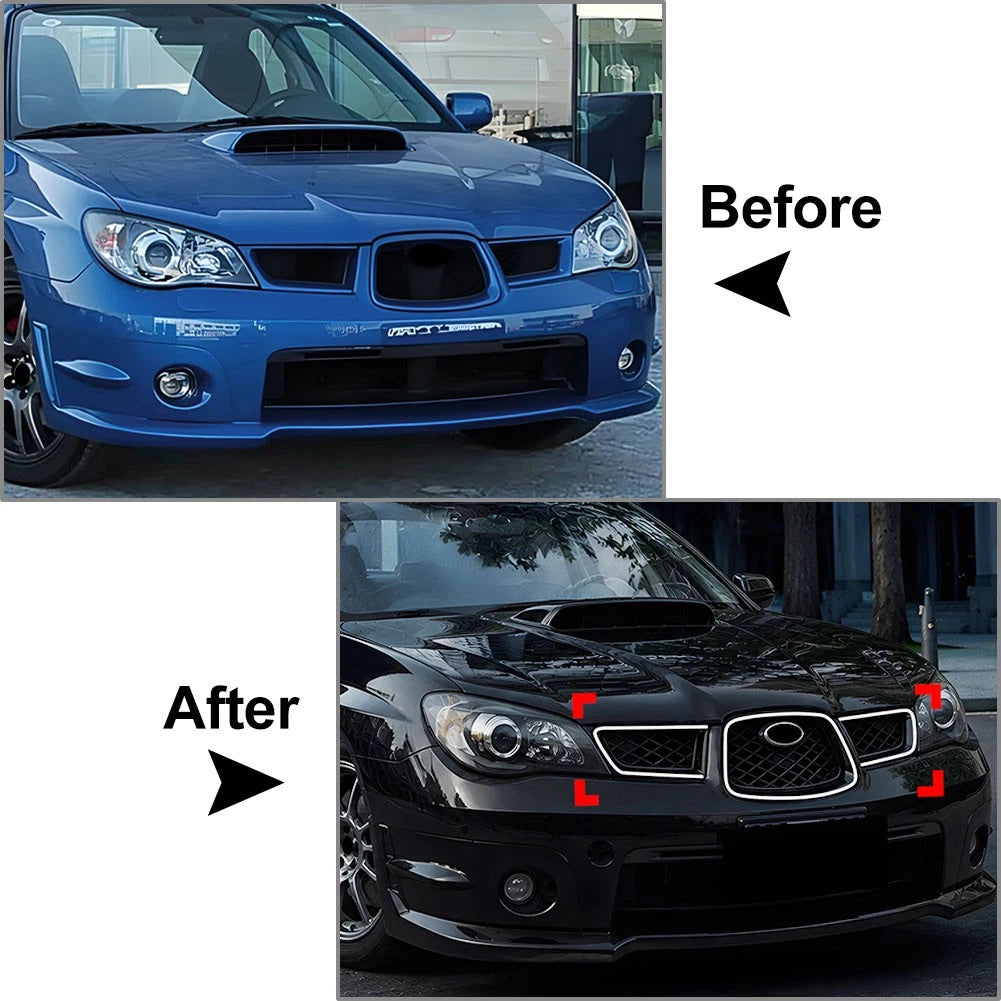 Front Bumper Upper Hood Kidney Grille With Light For Subaru Impreza 9th WRX STI