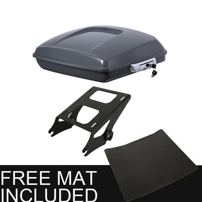 Gunship Gray Razor Trunk & Mount Rack Fit For Harley Touring Road King 2014-Up