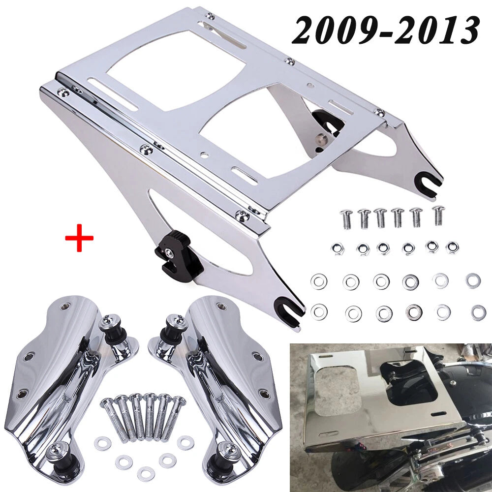 Detachable 2-Up Tour Pack Pak Mounting Rack w/ docking hardware For Harley 09-13