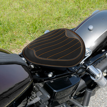Black Orange Driver Solo Seat Fit For Harley Dyna Street Bob Low Rider 07-17 16