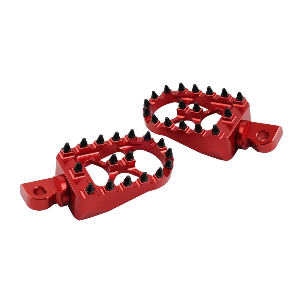 Wide Fat Foot Pegs MX Style Footpegs For Harley Dyna Sportster Fatboy Red+Black