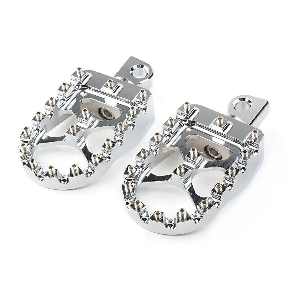 Wide Foot Peg MX Style Footrest For Harley Dyna Sportster Iron 883 Fatboy Bobber