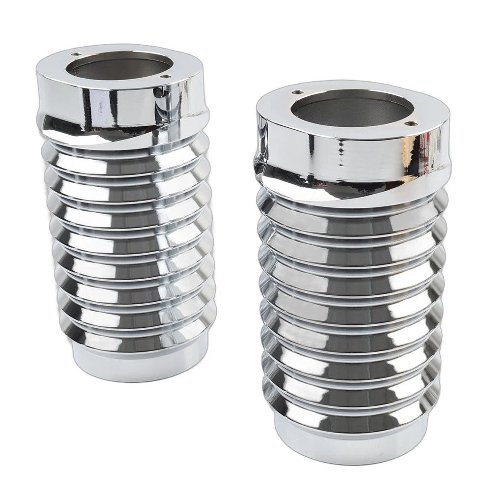 Retro Fork Boot Slider Covers Chrome Fit Harley Tour Road Street Tri Glide FLHR