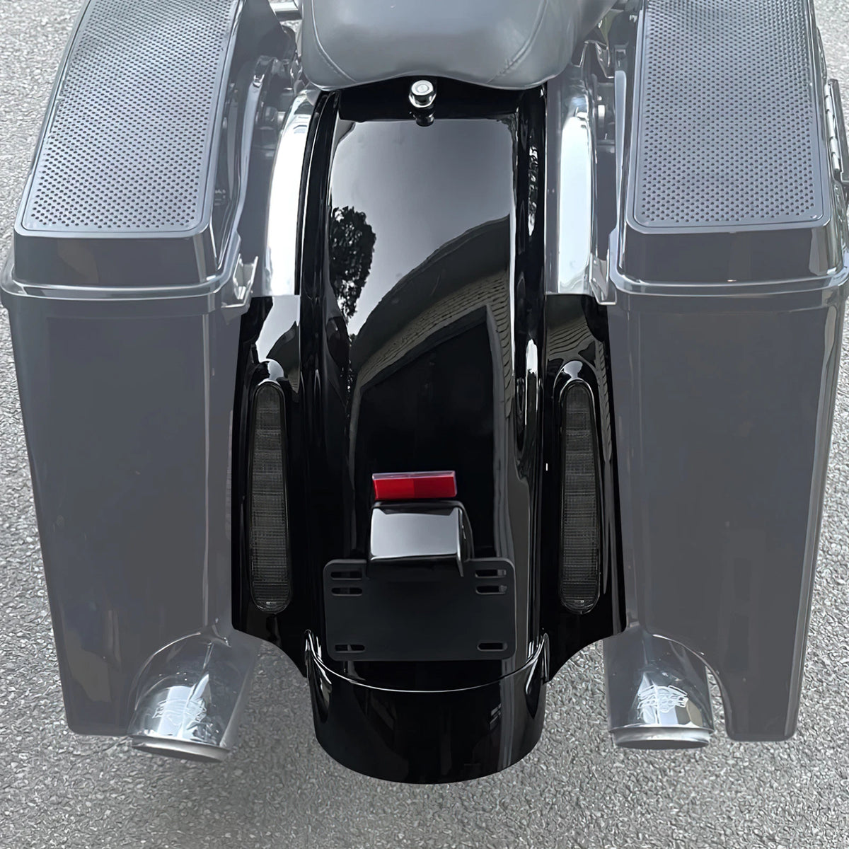 Black Rear Fender LED System Fit For Harley CVO Touring Electra Road Glide 09-13