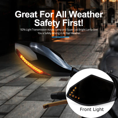 Motorcycle LED Turn Signal Mirrors For 05 2006 2007 2008 Suzuki GSXR600 GSXR750