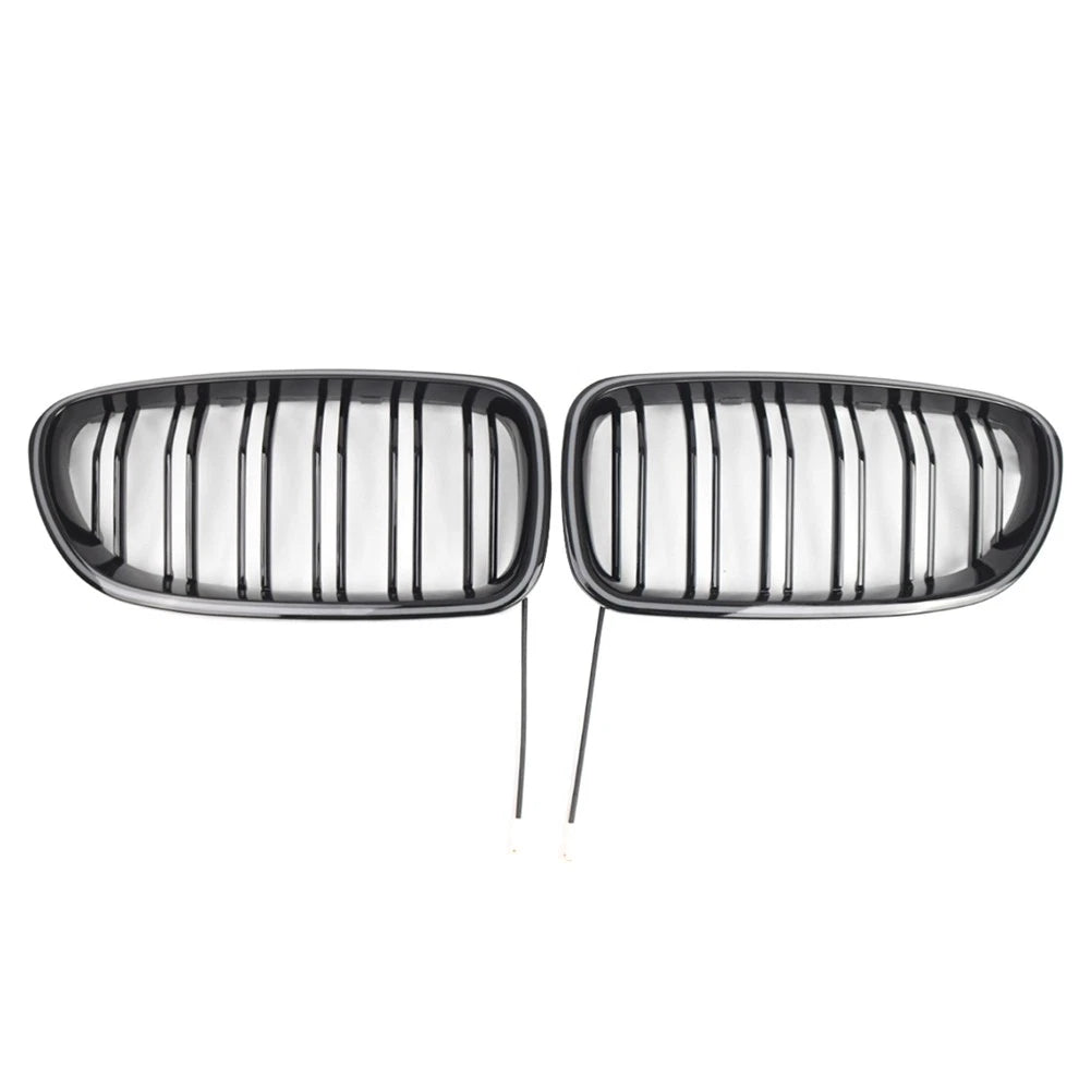 Glossy Black Front Kidney Grille W/ Light Strip For BMW 5 Series F10 F11 2010-16