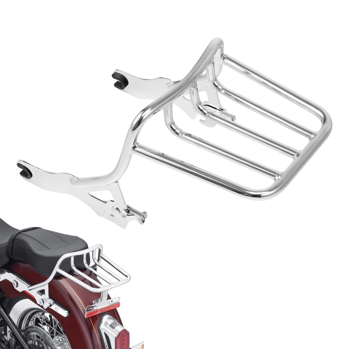 Two-up Luggage Rack Fit For Harley Softail FLDE FLHC FLHCS FLSL 2018-2025 Chrome