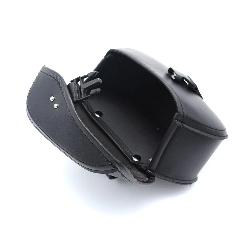 2PCS PU Leather Motorcycle Panniers Tool Bag Luggage Side Bags Saddle Bag Black