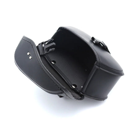 2PCS PU Leather Motorcycle Panniers Tool Bag Luggage Side Bags Saddle Bag Black