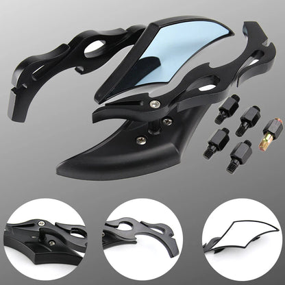 Black Motorcycle Mirrors For Harley Touring Street Glide Road King Softail Dyna