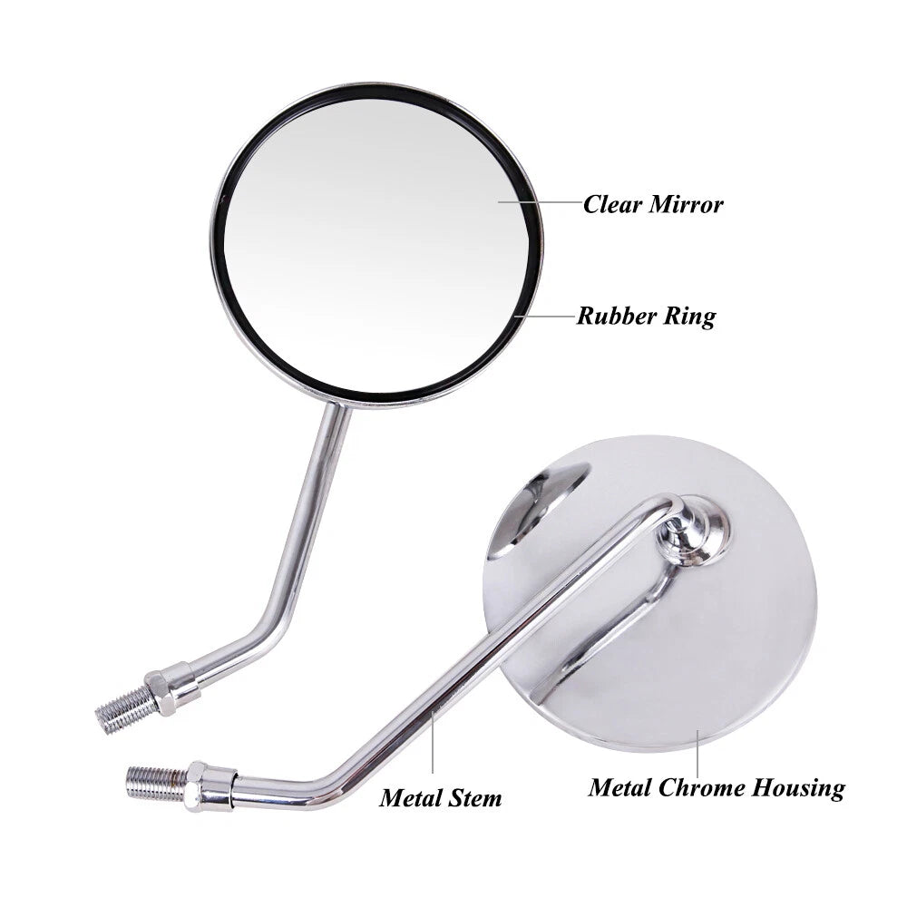 Chrome Motorcycle Rear View Mirrors 10MM For Honda Shadow Aero 750 2005 2006