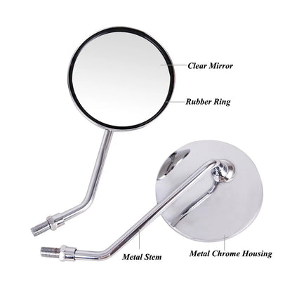 Chrome Motorcycle Rear View Mirrors 10MM For Honda Shadow Aero 750 2005 2006