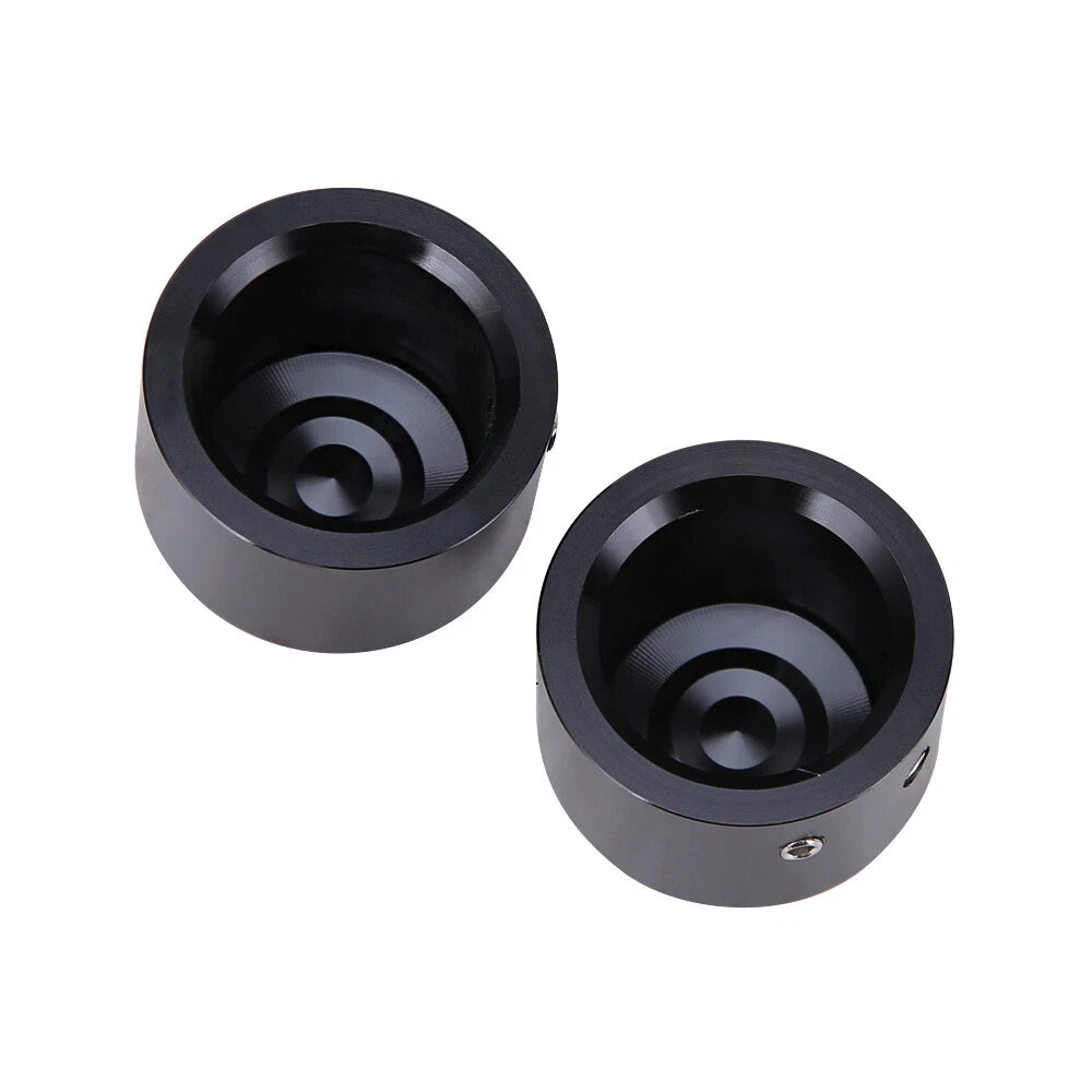 Pair Black Front Axle Nut Cover Cap For Harley Touring Trike ROAD KING ELECTRA