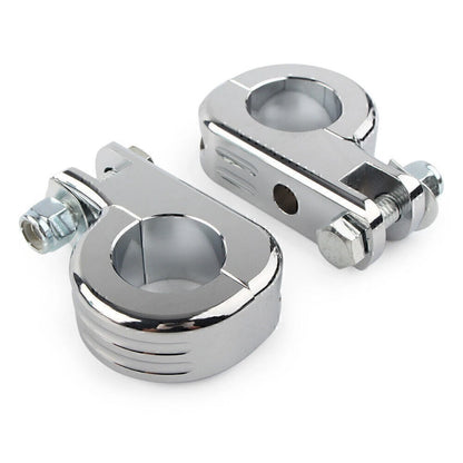 US 1.25" Highway Foot Peg Mounting P Clamps for Harley Dyna Engine Bars Chrome