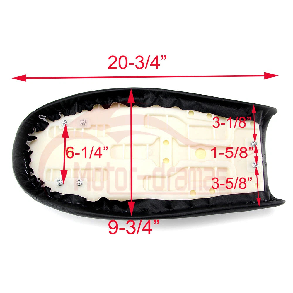 Universal Motorcycle Cafe Racer Seat Hump Saddle Black For Honda Yamaha Suzuki