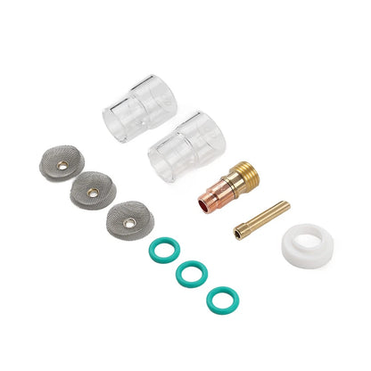 11pcs TIG Welding Torch Stubby Gas Lens #12 Pyrex Glass Cup Kit For WP-17/18/26