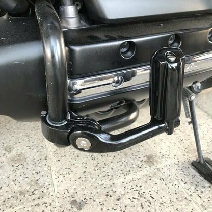 1.25" 32mm Gloss Black Long Angled Highway Engine Guard Foot Pegs Kit For Harley
