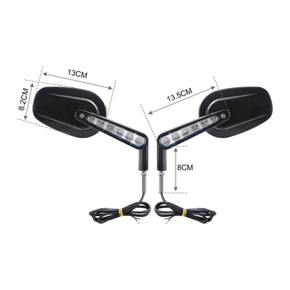 Black Muscle Rearview Mirrors LED Turn Signal For Harley VROD V-Rod VRSCF 09-17