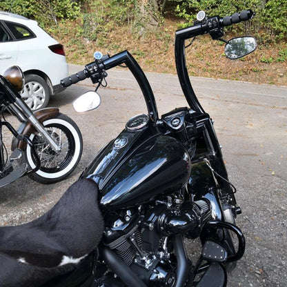 12" Rise 2" Ape Hanger Handlebars For Harley Sportster Fatboy Dyna Softail FLST