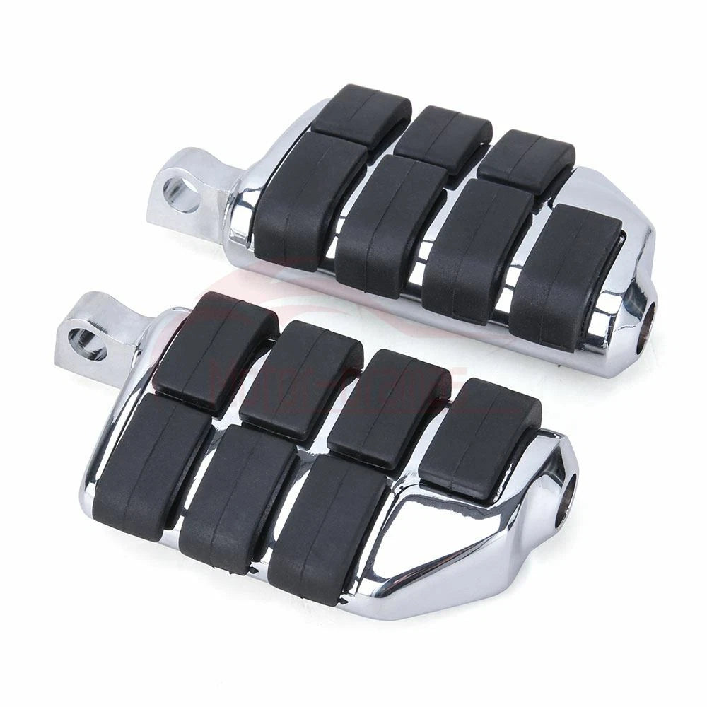10mm Highway Foot Pegs Footrest Chrome Fit For Harley Touring Softail Dyna Honda