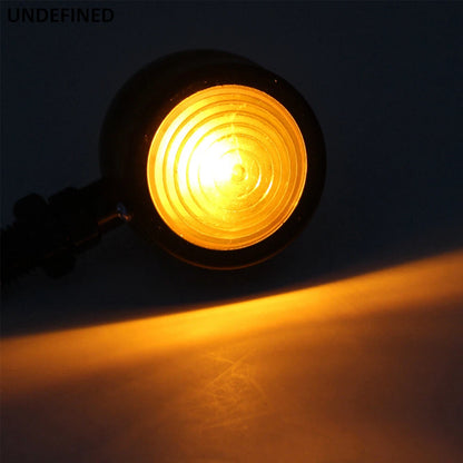 4x Vintage Motorcycle Bullet Brake Blinker Turn Signals Lights Amber For Harley