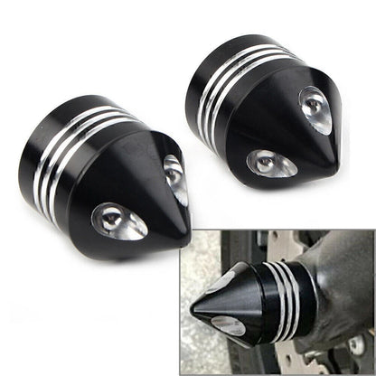 2Pcs Black Front Axle Cap Nut Cover For Harley Electra Glide Sportster FLHX