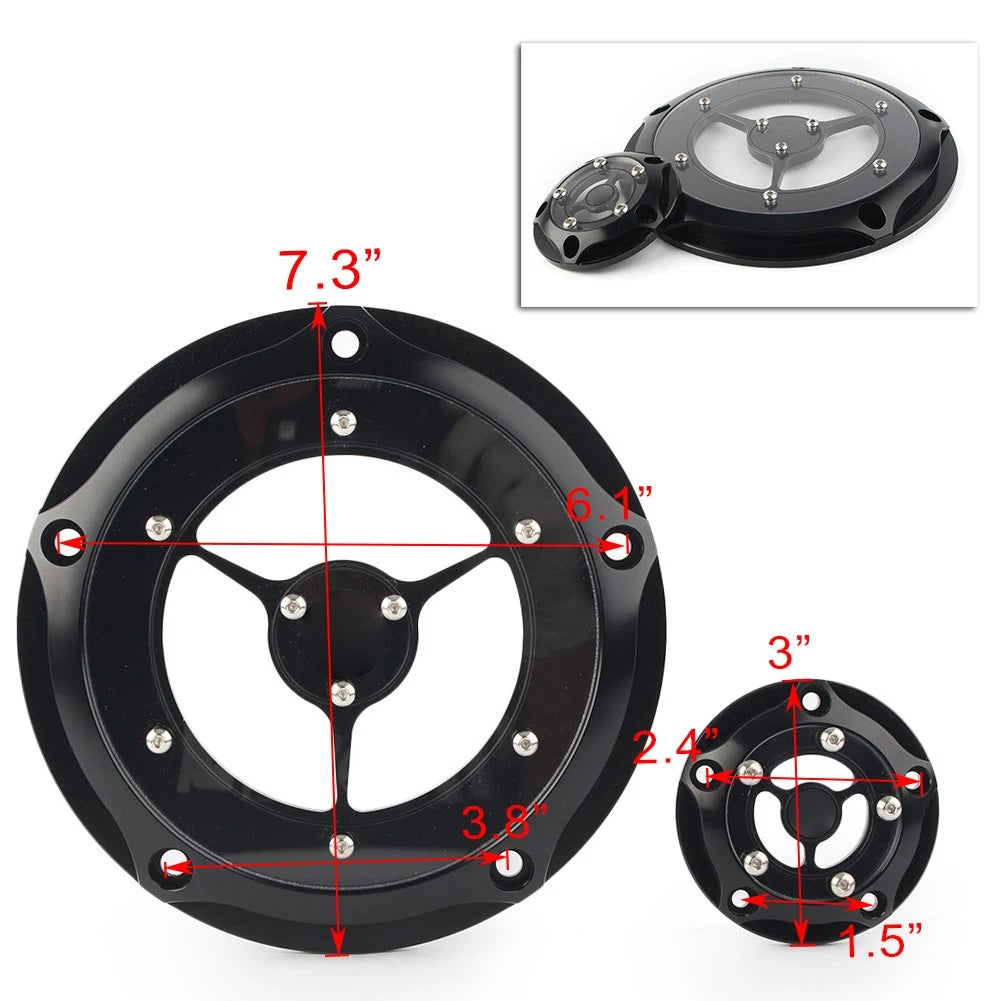 Black Derby Timing Timer Cover For Harley Road King Electra Glide Softail US