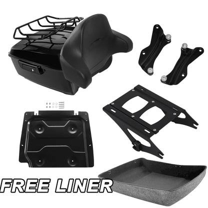 King Trunk Pad Mount Rack Base Plate &Docking Kit For Harley Touring Glide 14-Up