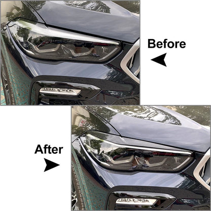 Front Fog Light Lamp Eyebrow Cover Trim For BMW X5 2018-22 X6 19-22 Carbon Fiber