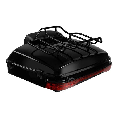 Black Chopped Trunk Pad Rack Tail Light Fit For Harley Touring Road Glide 14-26