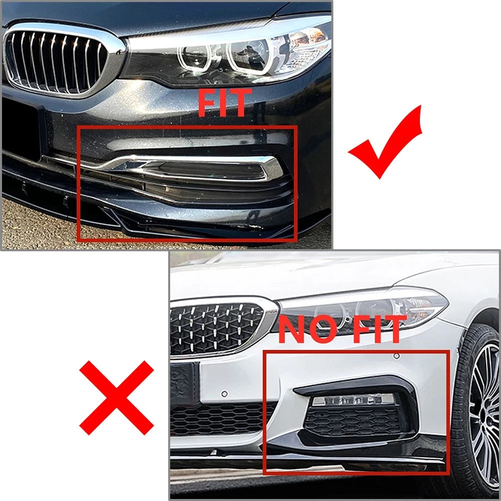 US Front Bumper Lip Spoiler Splitters For BMW 5 Series G30 525i 530i 17-20