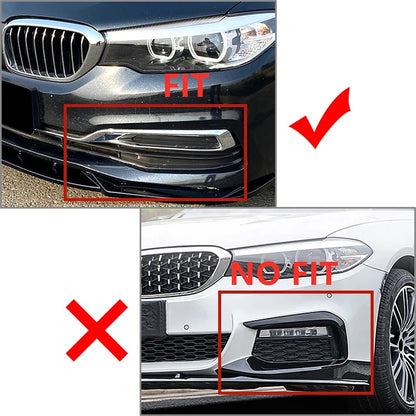 US Front Bumper Lip Spoiler Splitters For BMW 5 Series G30 525i 530i 17-20