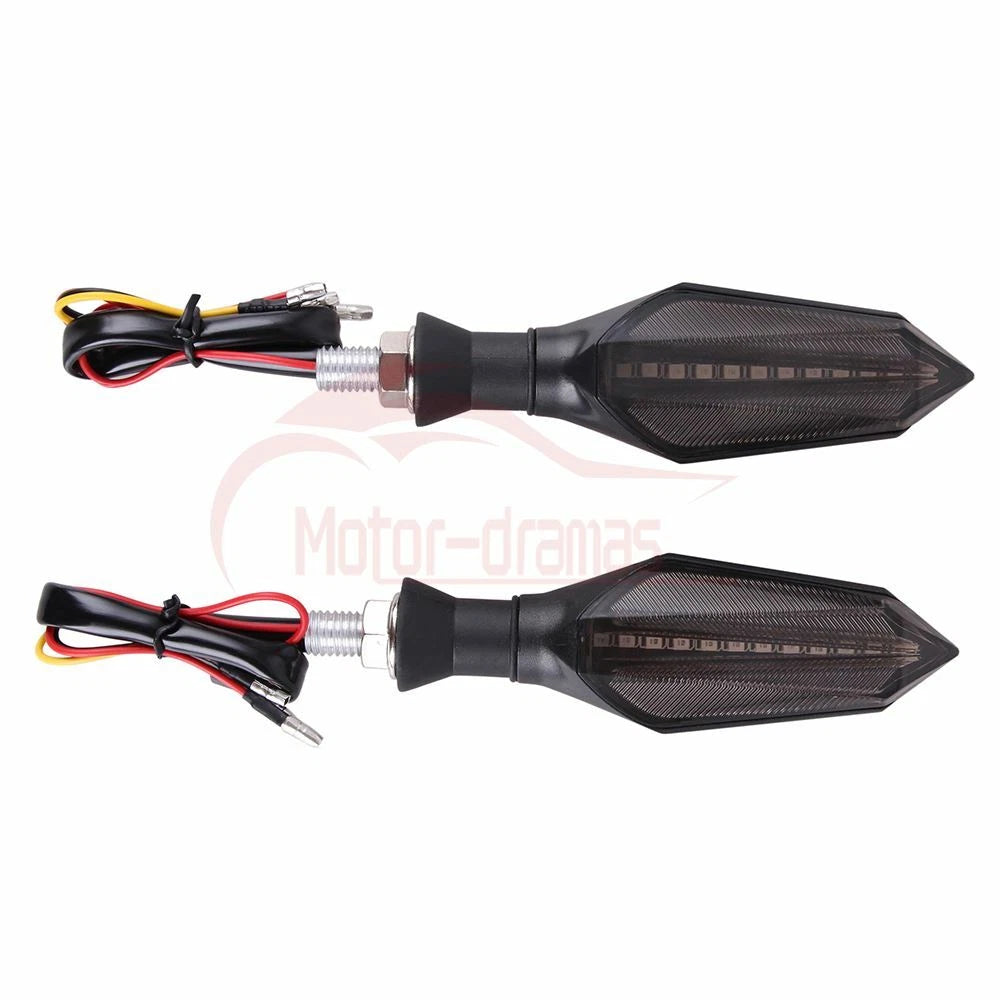 2x 12V Universal Motorcycle LED Turn Signal Light Blinker Amber Blue Indicators