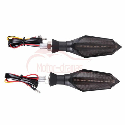2x 12V Universal Motorcycle LED Turn Signal Light Blinker Amber Blue Indicators
