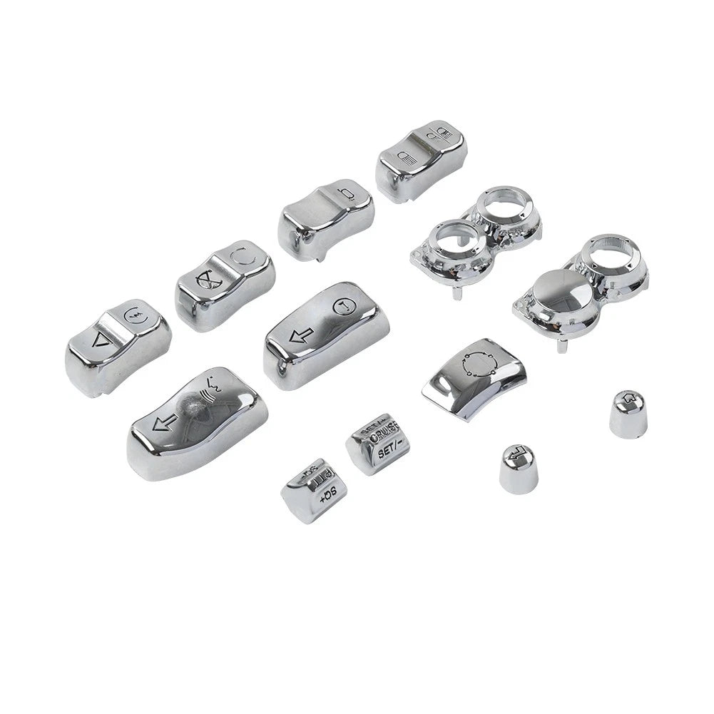 Hand Control Switch Housing Button Cap Chrome For Harley Road Electra Tri Glide