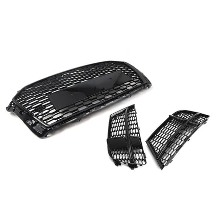 Front Honeycomb Grille With Fog Light Grille Cover Kit For Audi A3 2016-2019 US