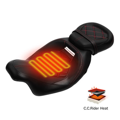 Driver Passenger Heated Seat Fit For Harley Davidson Street Road Glide 2009-2024