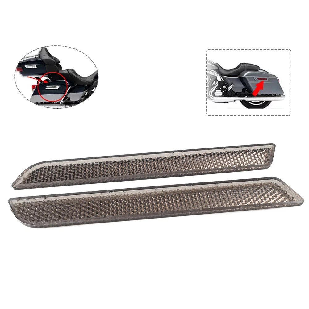 Pair Small Reflectors Saddle Bag Latch Cover Fit Harley Road Glide FLTRX 2014+