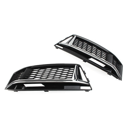 Front Bumper Fog Light Grille Cover Honeycomb For Audi A4 B9 S4 2016-2018