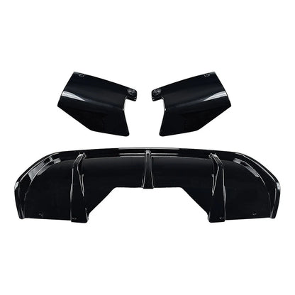 Rear Bumper Diffuser Lip Spoiler For BMW X6 F16 M Sport 2014-2019 Black