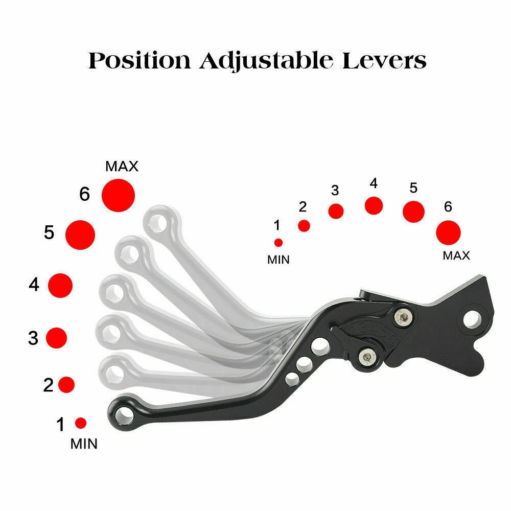 For Suzuki DL650/V-STROM 2004-2010 CNC Brake Clutch Levers Grips Adjustable Blue