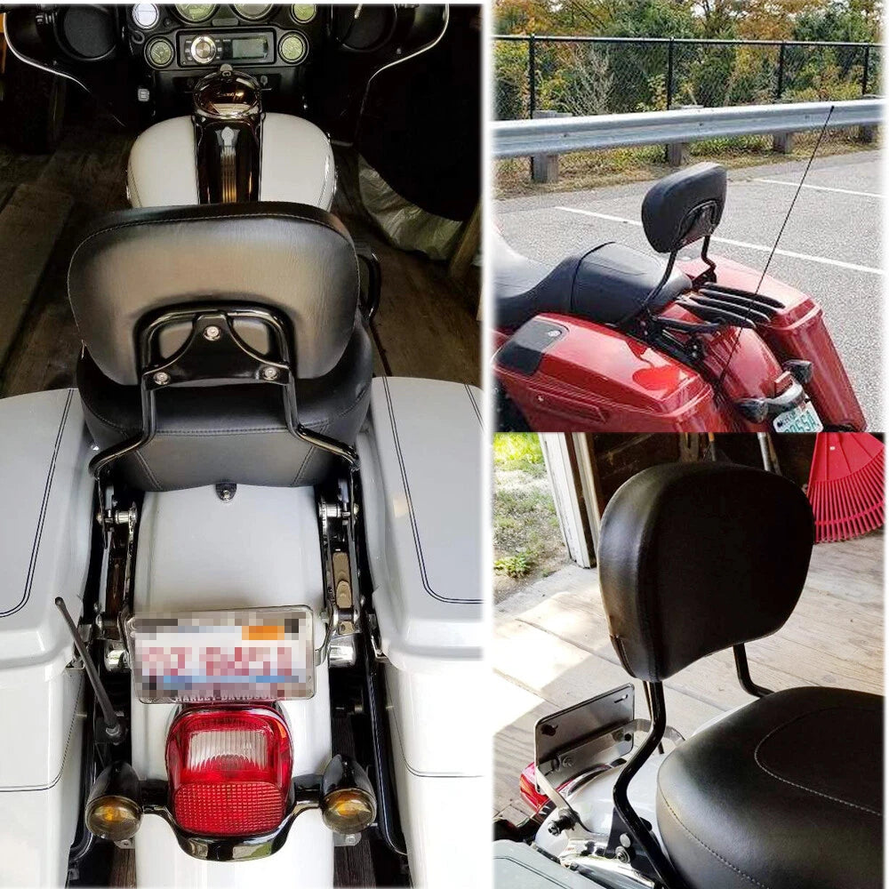Backrest Sissy Bar w/ Docking Hardware Kit For Harley Street Electra Glide 14-22