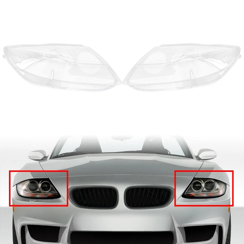 1Pair Headlight Headlamp Transparent Lens Cover Replacement For BMW Z4 E85 03-08
