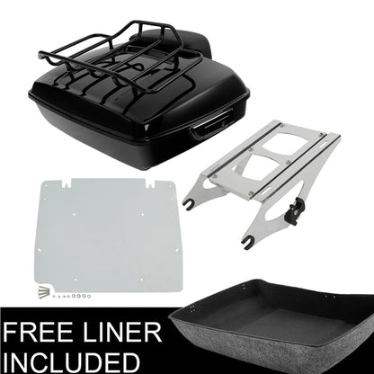 Chopped Trunk Pad Mount Rack Base Plate Fit For Harley Road Glide King 14+ Black