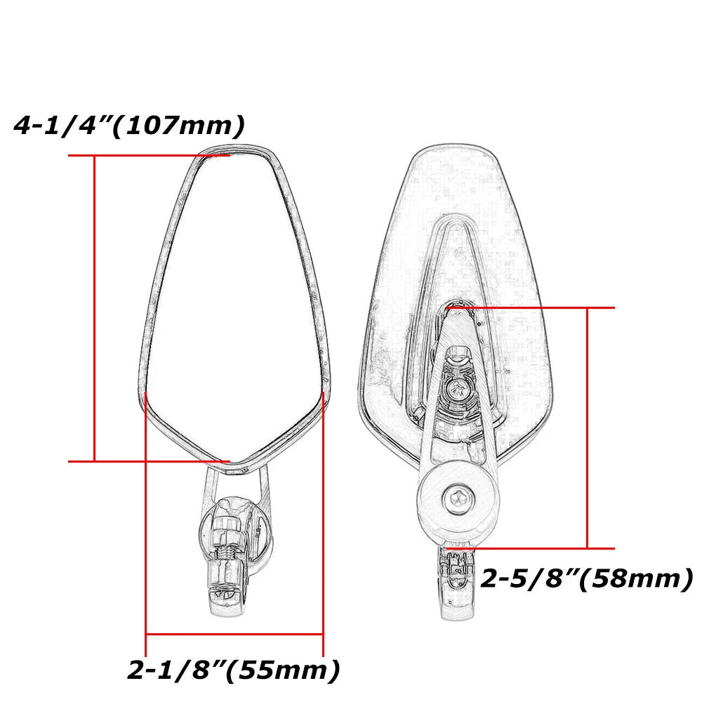 Handle Bar End Mirrors Motorcycle Rear View Wing Mirror For 250 390 690 PAIR Red